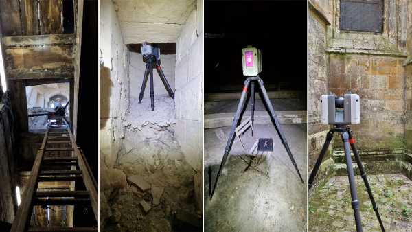 3D laser scanner in use in the cathedral