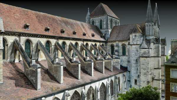 Exterior View of the nave from South-West, automatically generated from the Pointcloud (Source: Mathias Häcki)