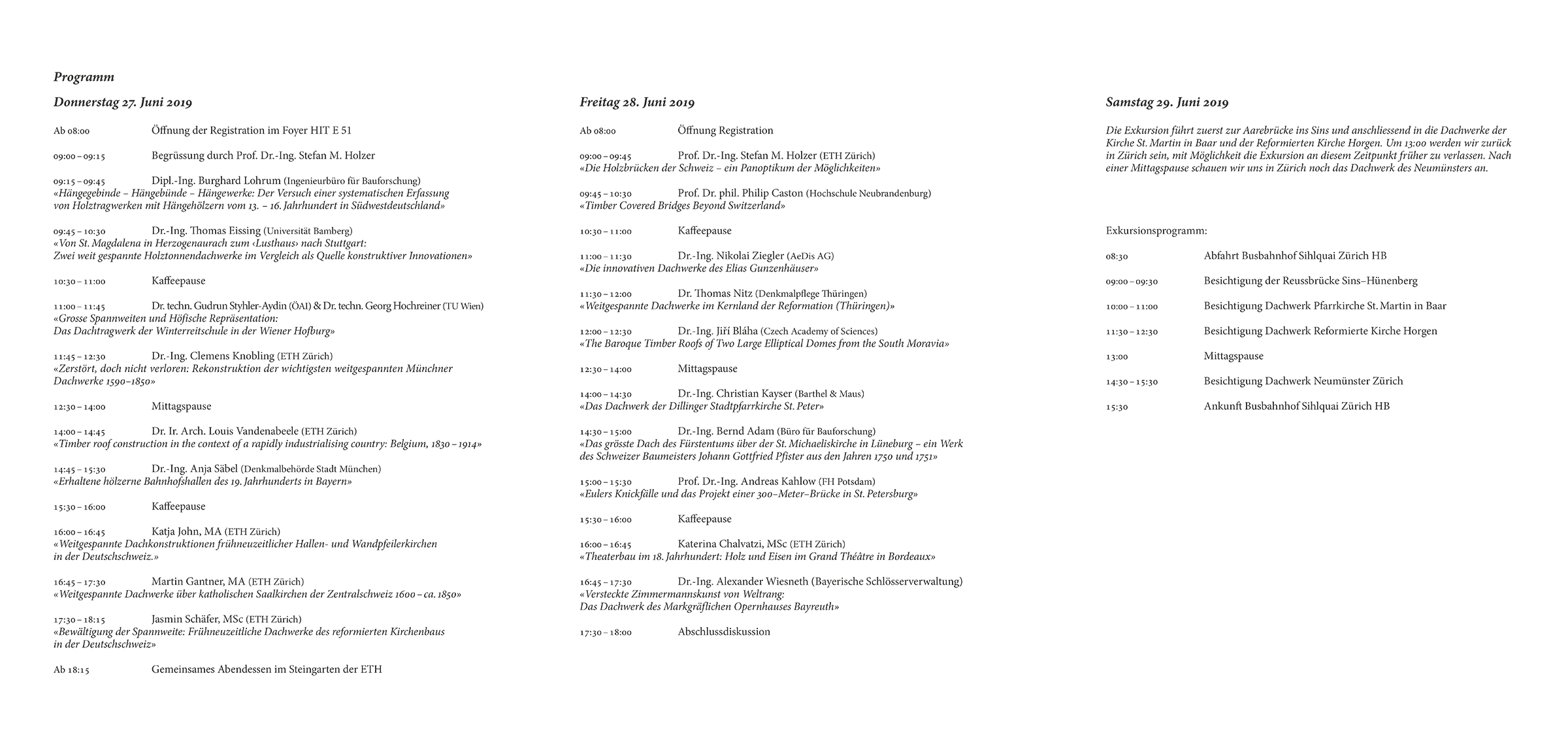 Enlarged view: Konferenzprogramm